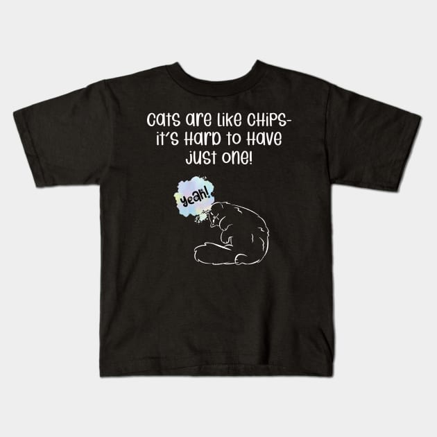 Cats are like chips- it's hard to have just one! Kids T-Shirt by kooicat